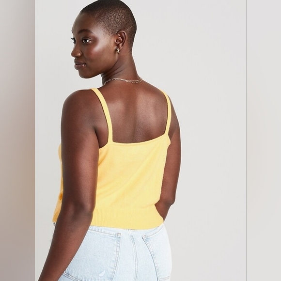 NWT Soft Yellow Knit Crop Top XL - Picture 2 of 10